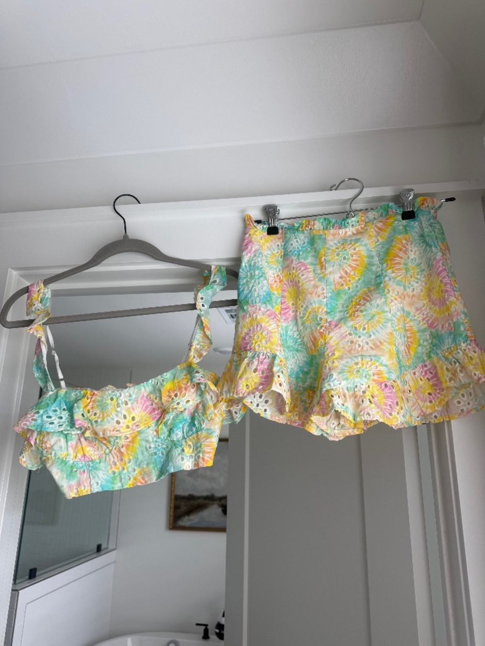 Lovers + Friends Charlotte Eyelet Bralette & Short Set